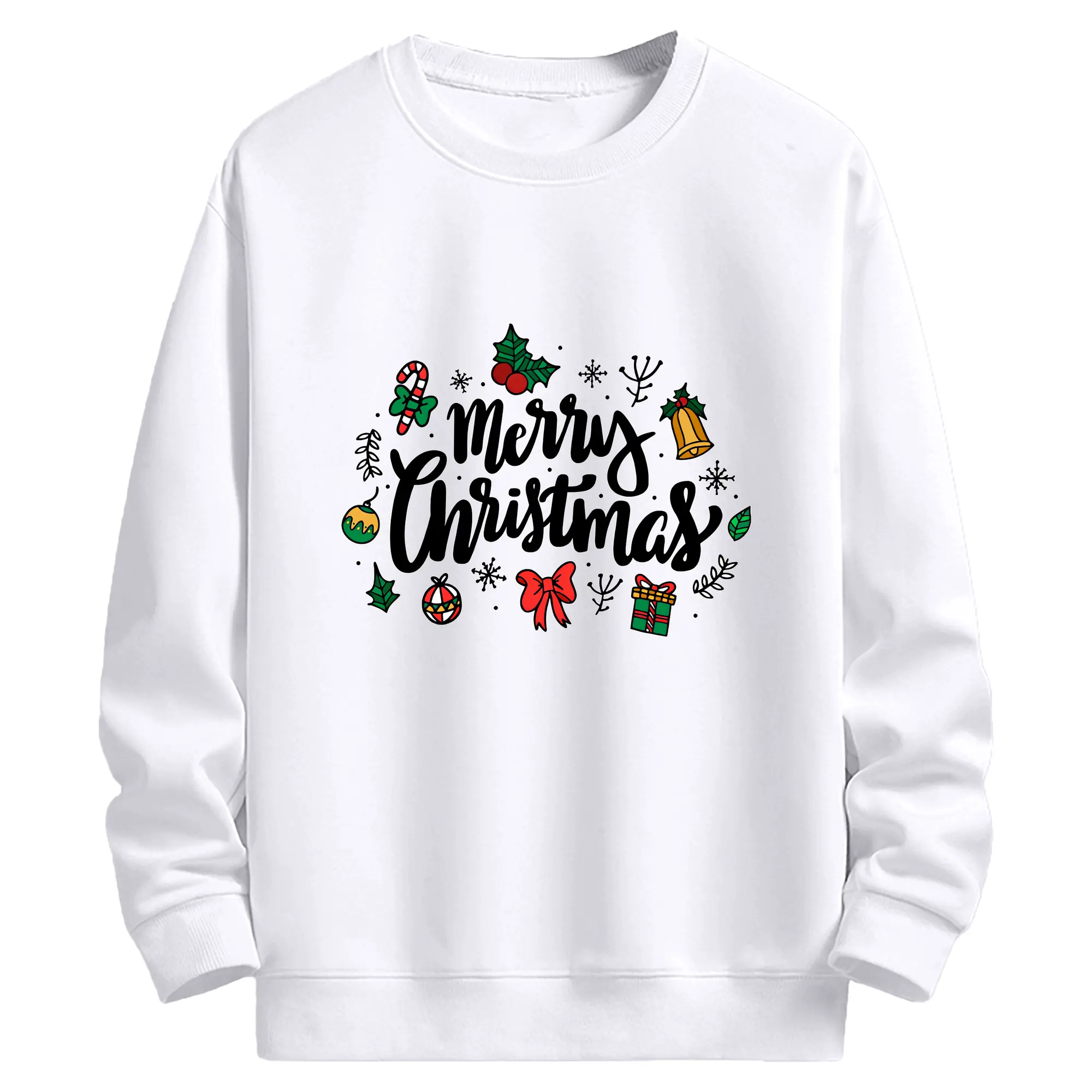 メリークリスマス 特別限定 - 高品質 クルーネック スウェット ・ コットン59％ ポリエステル41％ ・ ユニセックス 長袖 トレーナー ・ カジュアル デイリー スポーツ 散歩用