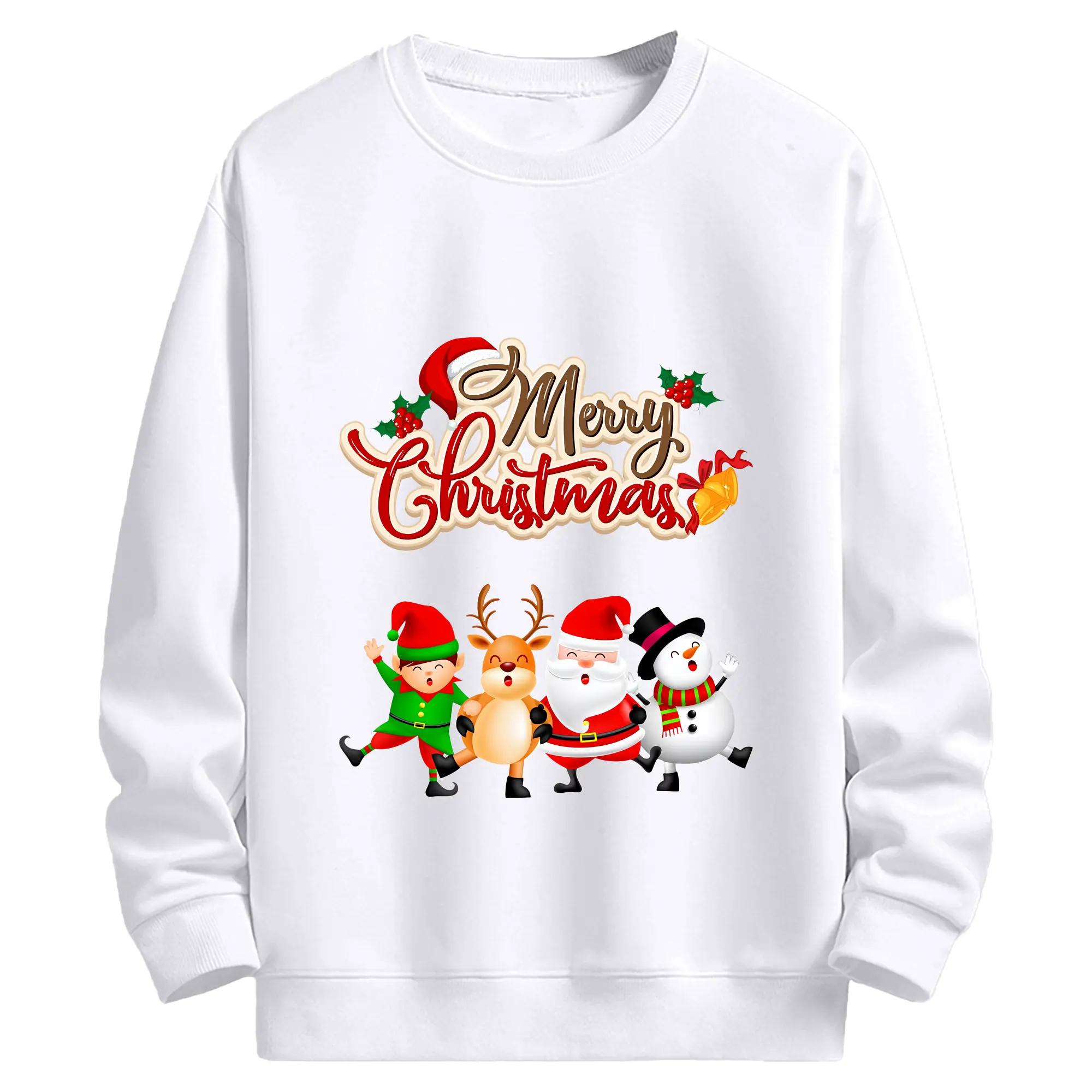 サンタ・トナカイ・雪だるま・エルフ 特別限定 - 高品質 クルーネック スウェット ・ コットン59％ ポリエステル41％ ・ ユニセックス 長袖 トレーナー ・ カジュアル デイリー スポーツ 散歩用