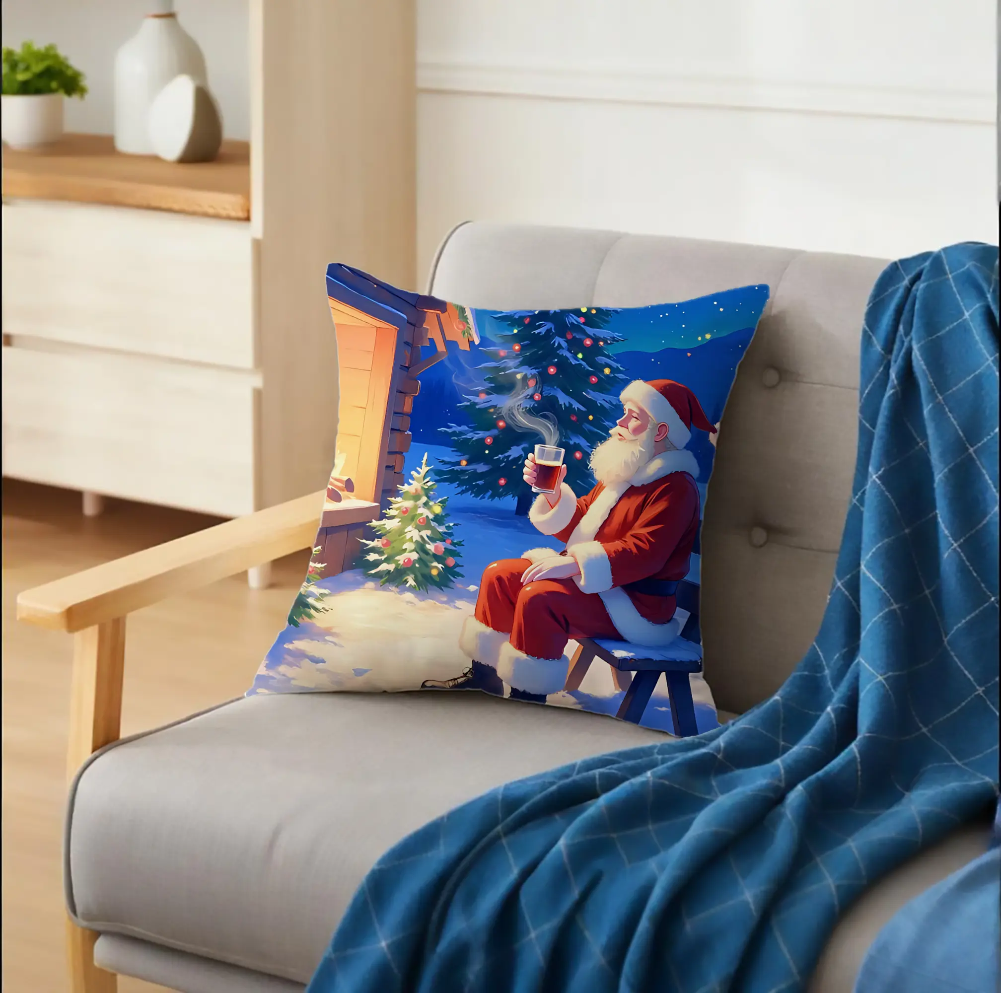 クッションカバー＆本体セット ・ ポリエステル素材 ・ 柔らかい肌触り ・ 通気性 耐久性あり ・ 手洗い可 インテリア用